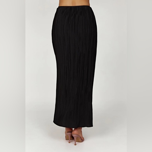 NWT Meshki ELSIE Plisse Maxi Skirt Black small - Picture 6 of 9